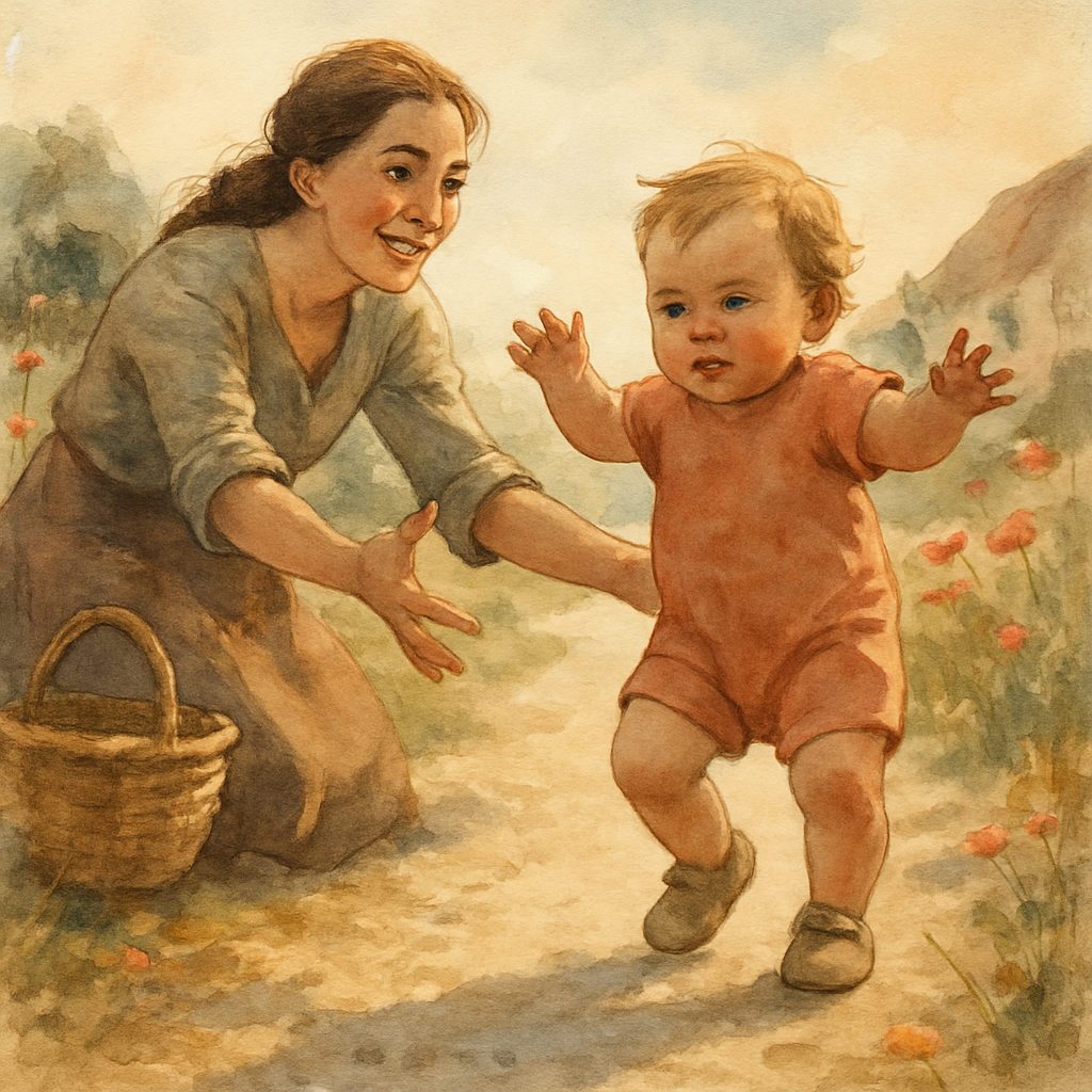 First Steps On Pebbled Path paint by color