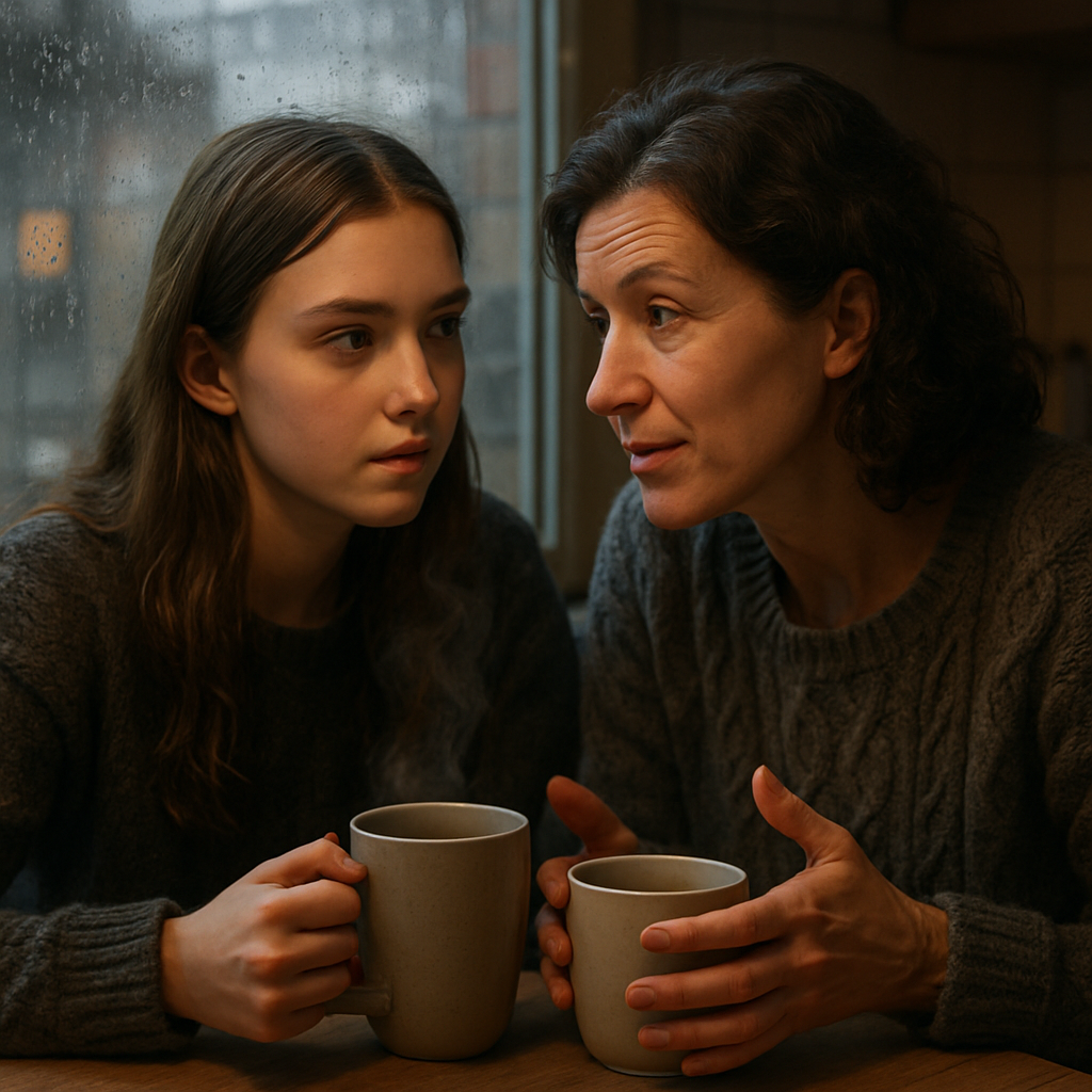 Rainy Window Tea Conversation Number painting