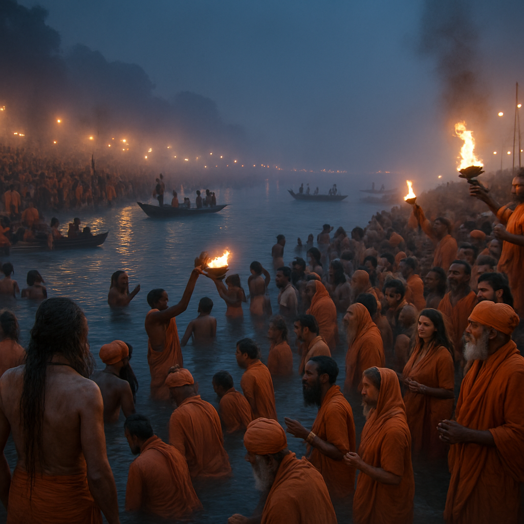 Kumbh Mela Sacred Bathing DIY paint by numbers