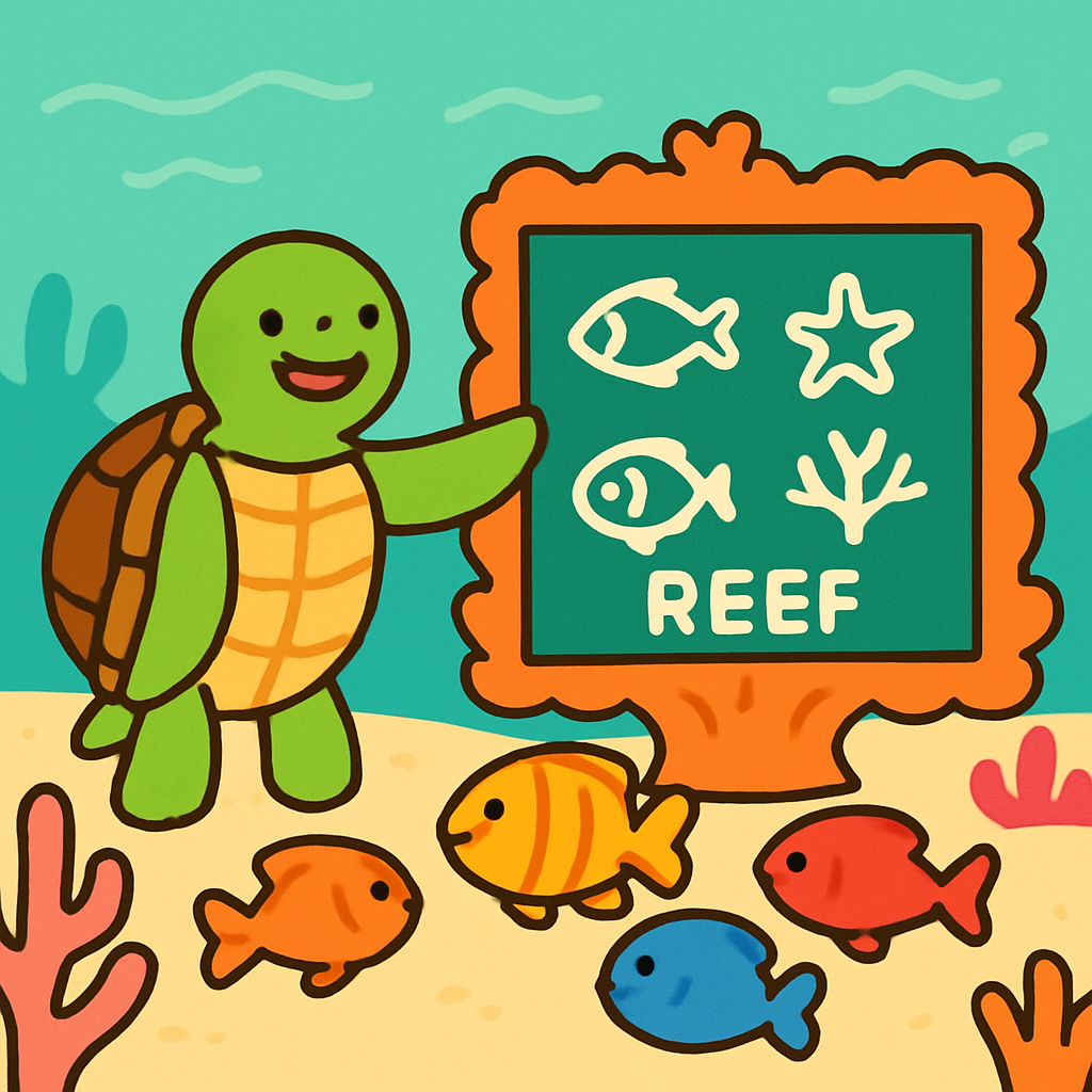 Coral Reef Classroom Number painting