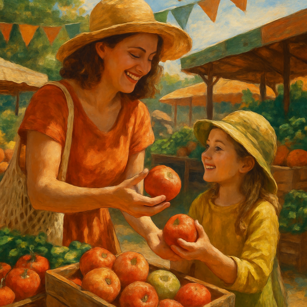 Market Morning Shared Harvest Numbered painting kits