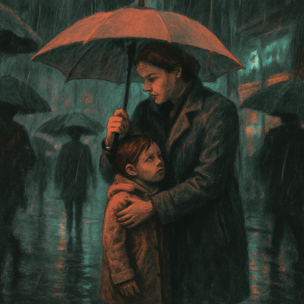 Protective Umbrella Walk Paint by numbers art