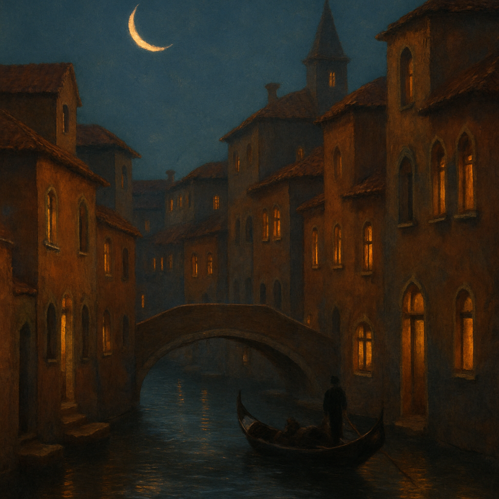 Italy Moon Over Rooftops DIY paint by numbers