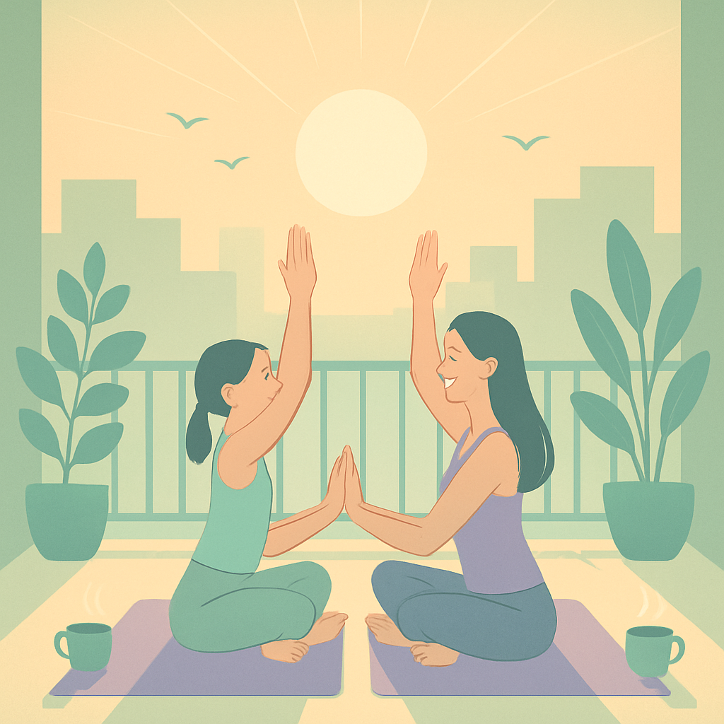 Sunrise Yoga Little Stretch Number painting