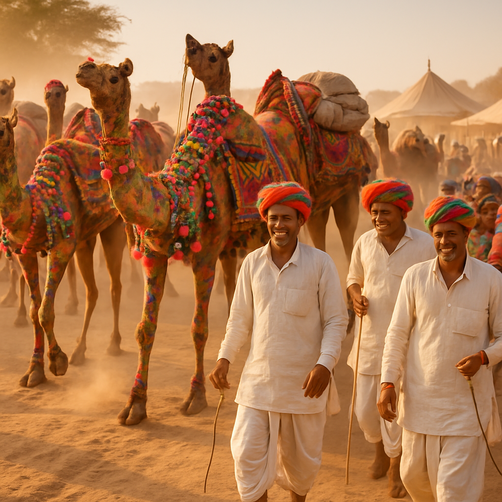 Pushkar Camel Fair Desert Parade paint by number