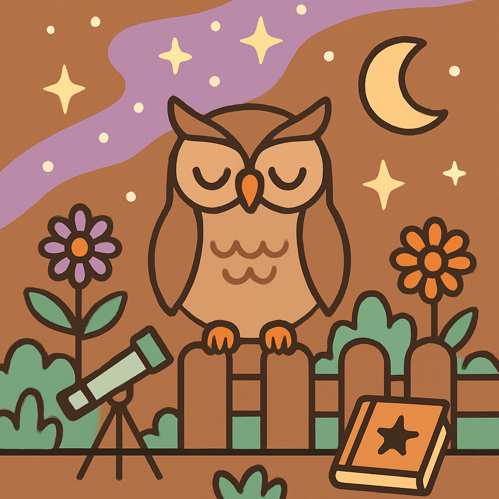 Nebula Garden Owl paint by number