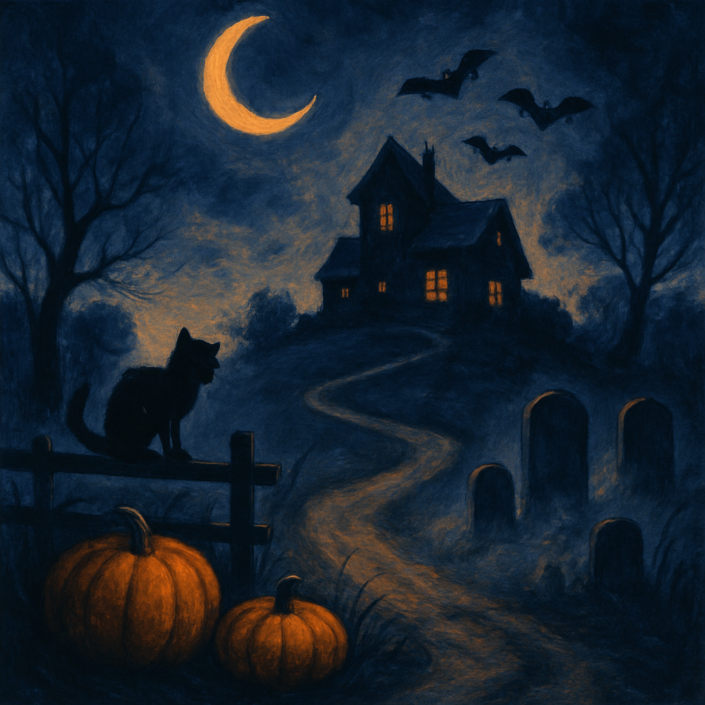 Halloween Moonlit Crossing paint by number
