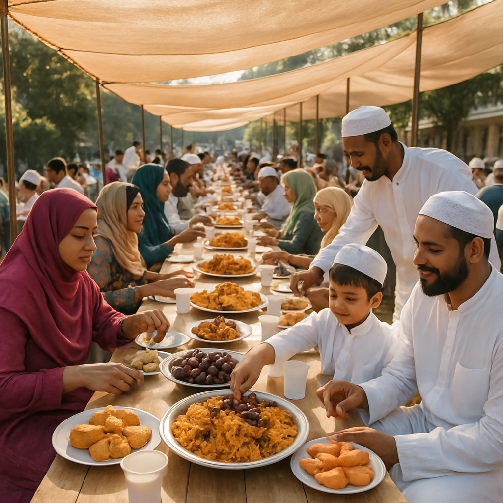 Eid Morning Community Feast Number painting