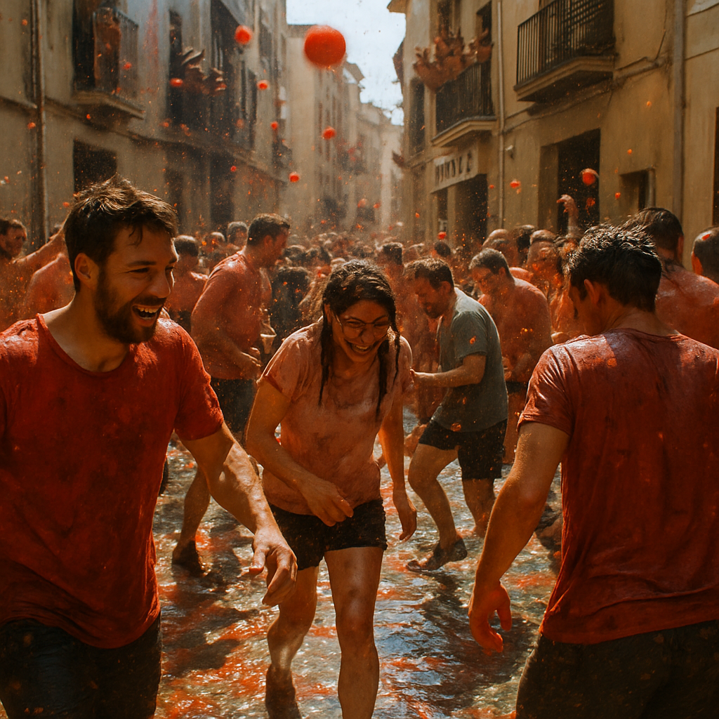 La Tomatina Tomato Throwing Festival Number painting