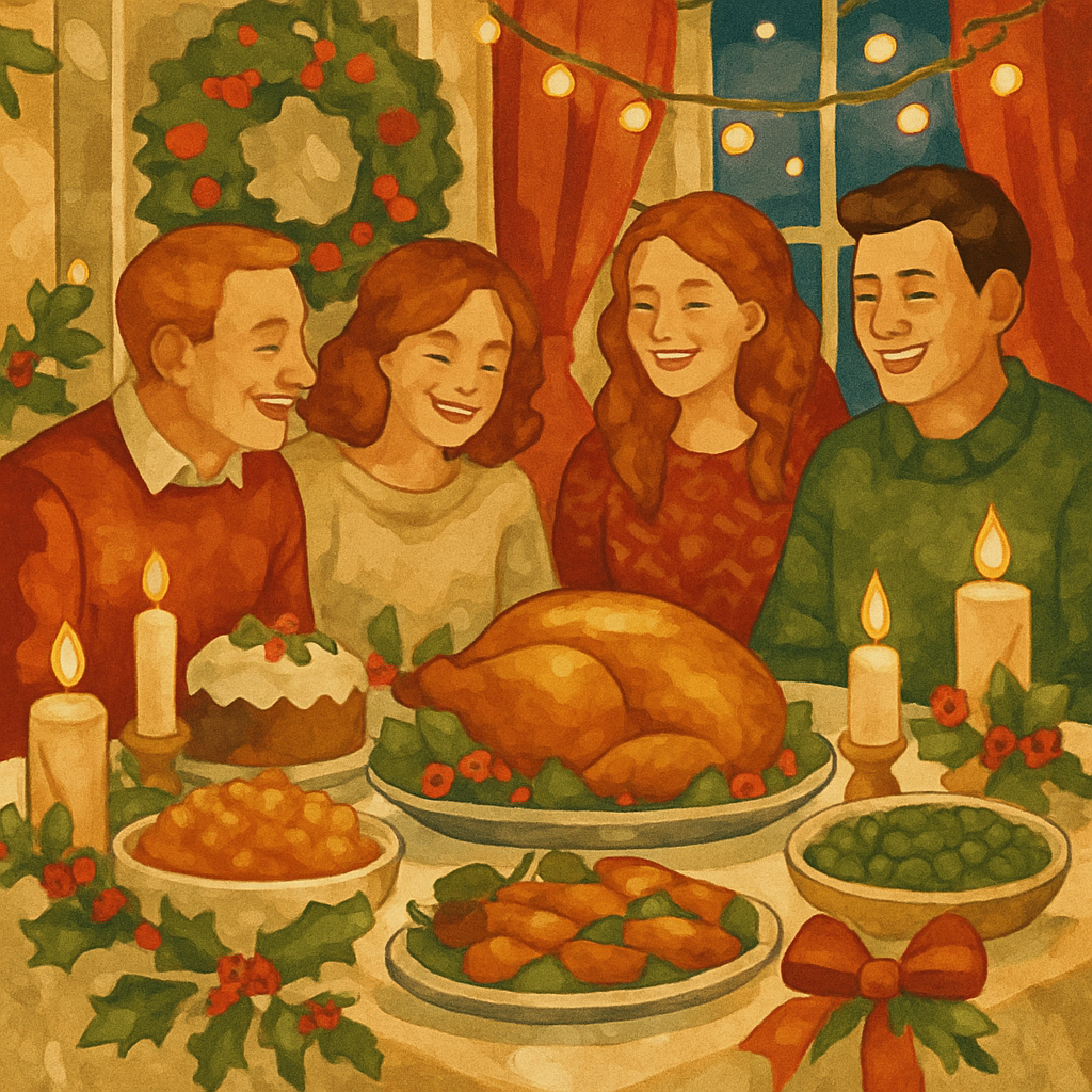 Ribbons And Holly Feast paint by number