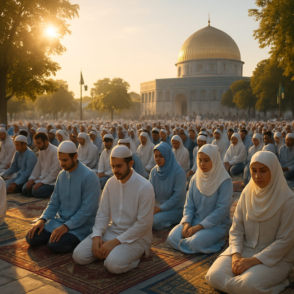 Eid Al-Fitr Morning Prayers Number painting
