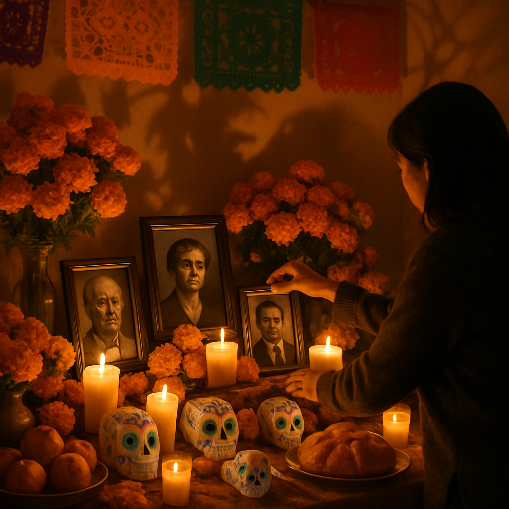 Dia De Los Muertos Altar paint by color