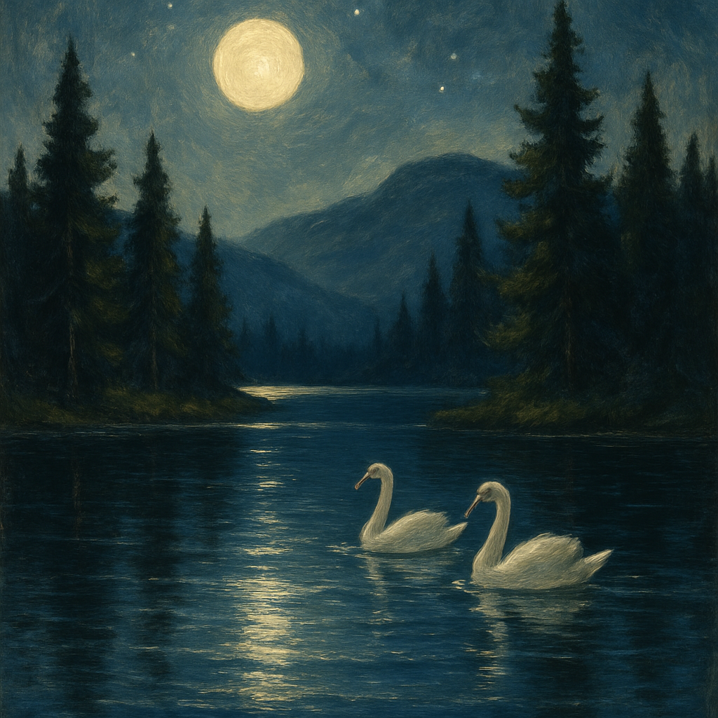 Moonlit Pine Mirror DIY paint by numbers