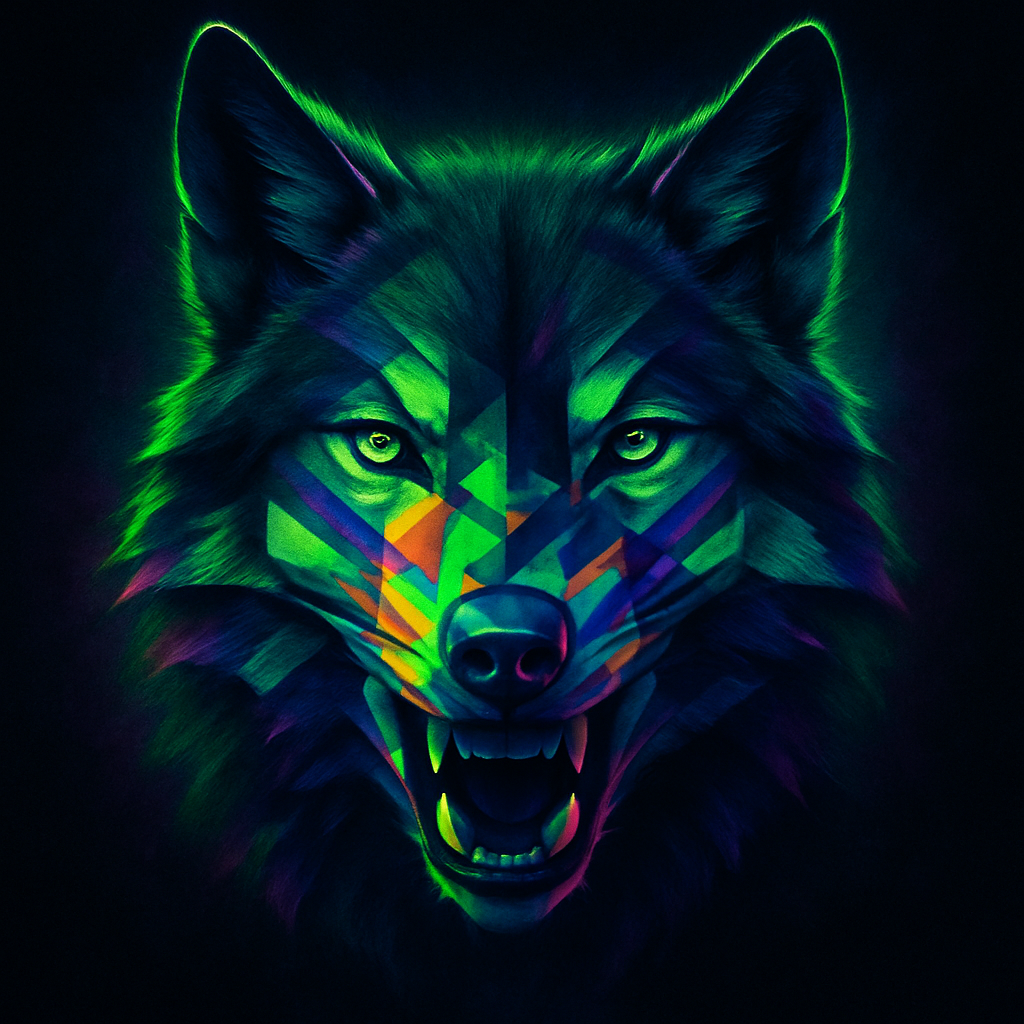 Prismatic Wolf Stare DIY paint by numbers