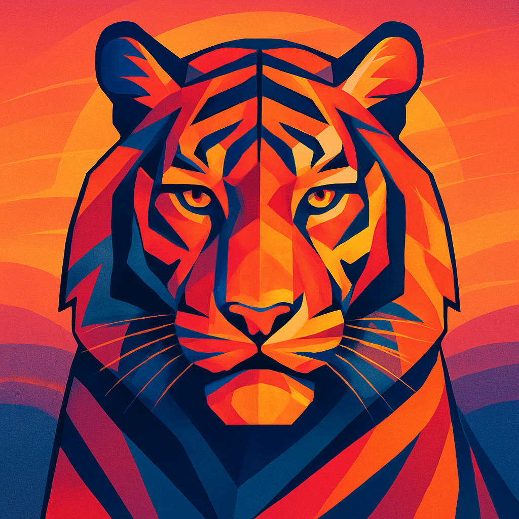 Sunset Tiger Mosaic painting number kit