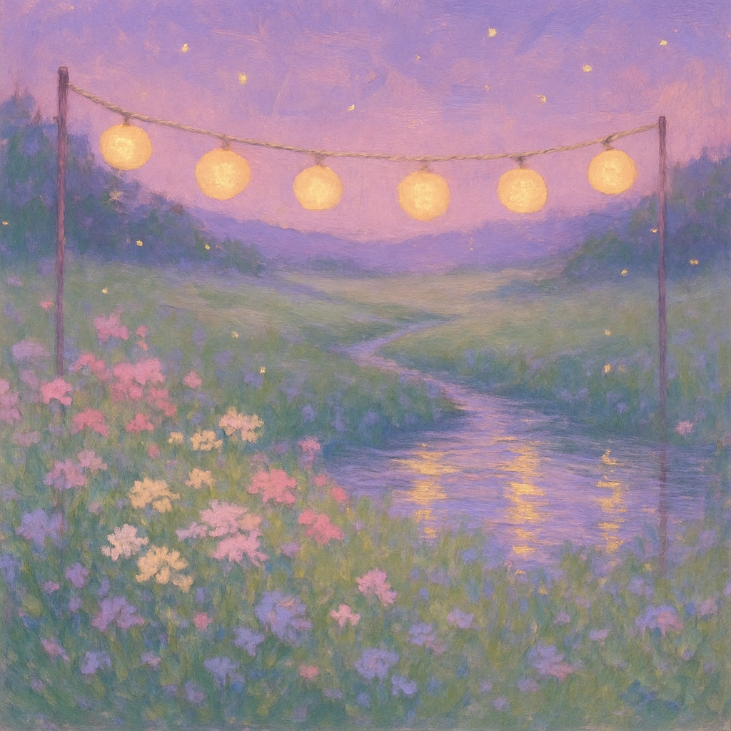 Lanterns On The Meadow painting number kit