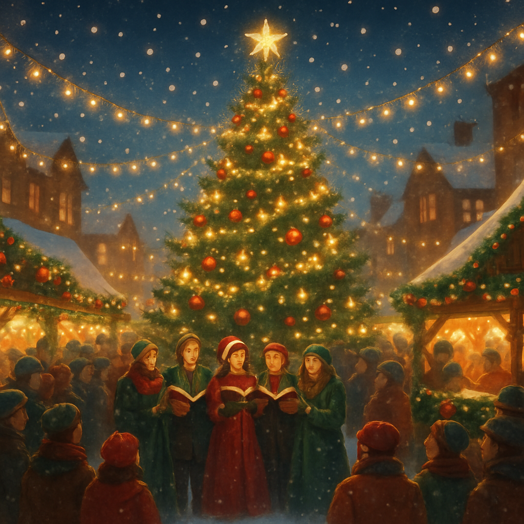 Town Square Tree Lighting Paint by numbers art