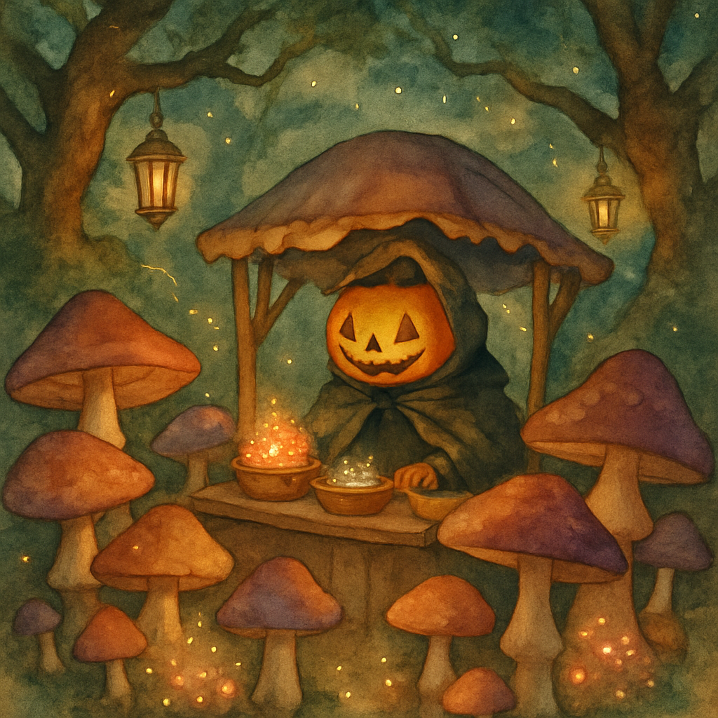 Moonlit Mushroom Market DIY paint by numbers