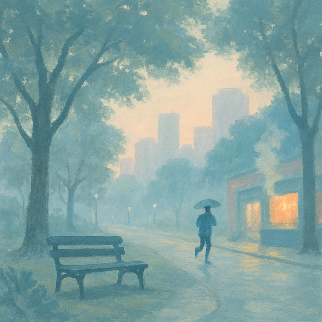 Early Morning Parkway View Number painting