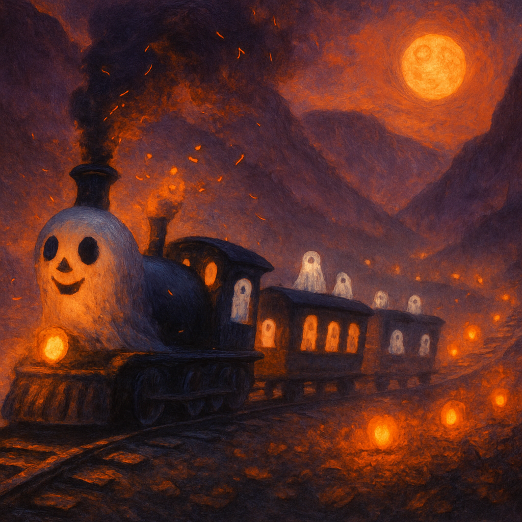 Lantern-Filled Hollow Train painting number kit
