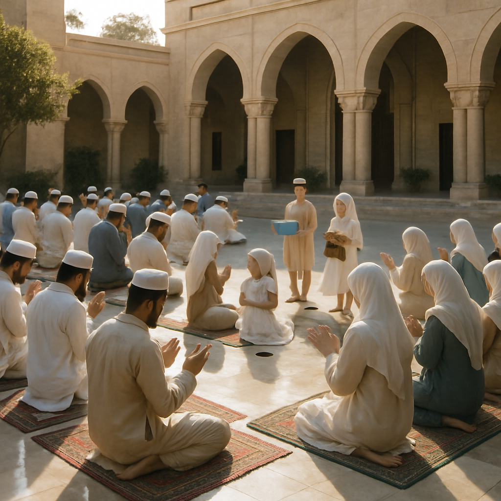 Eid Morning Prayer In Courtyard Paint by numbers art