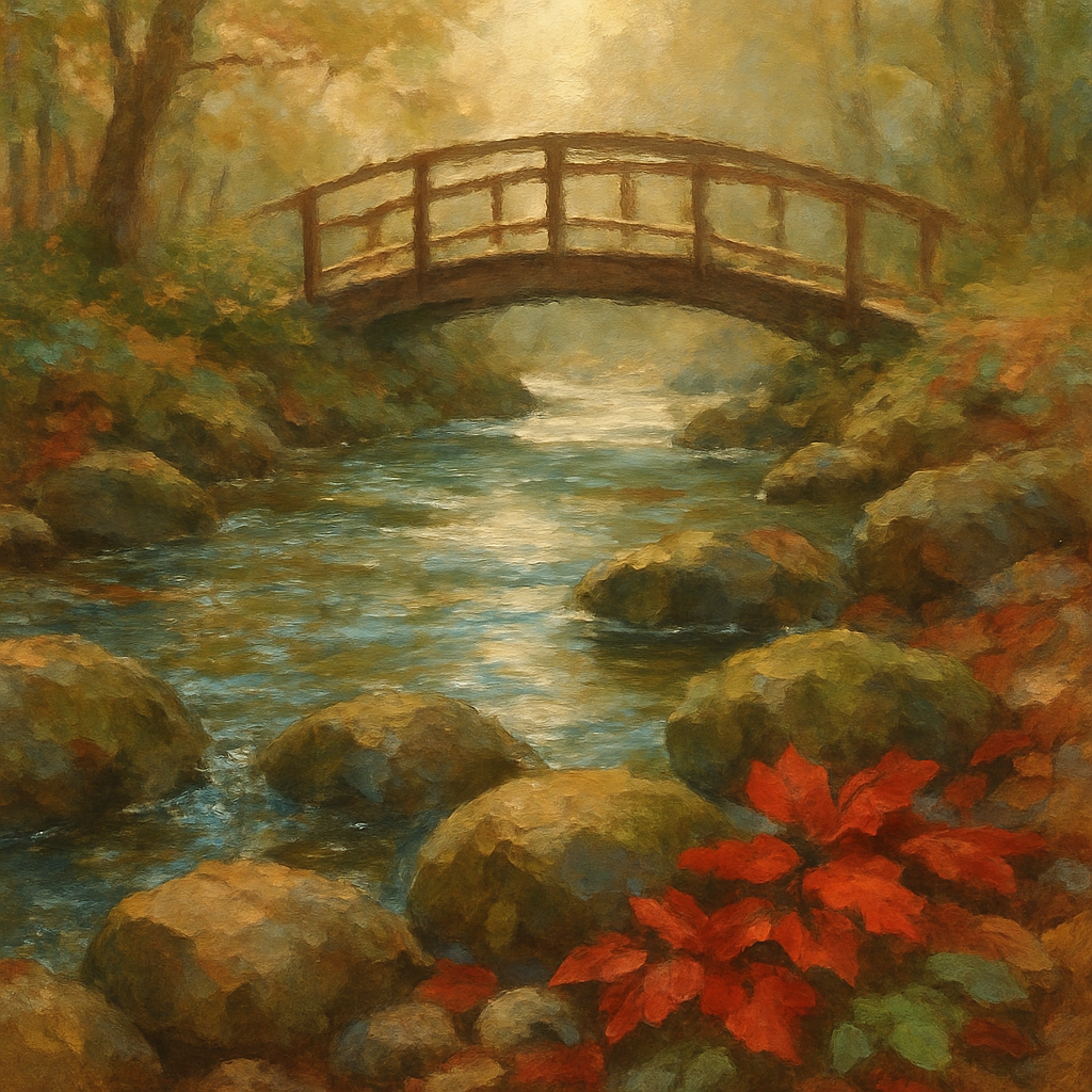 Cobbled Stream Bridge Painting by numbers kit