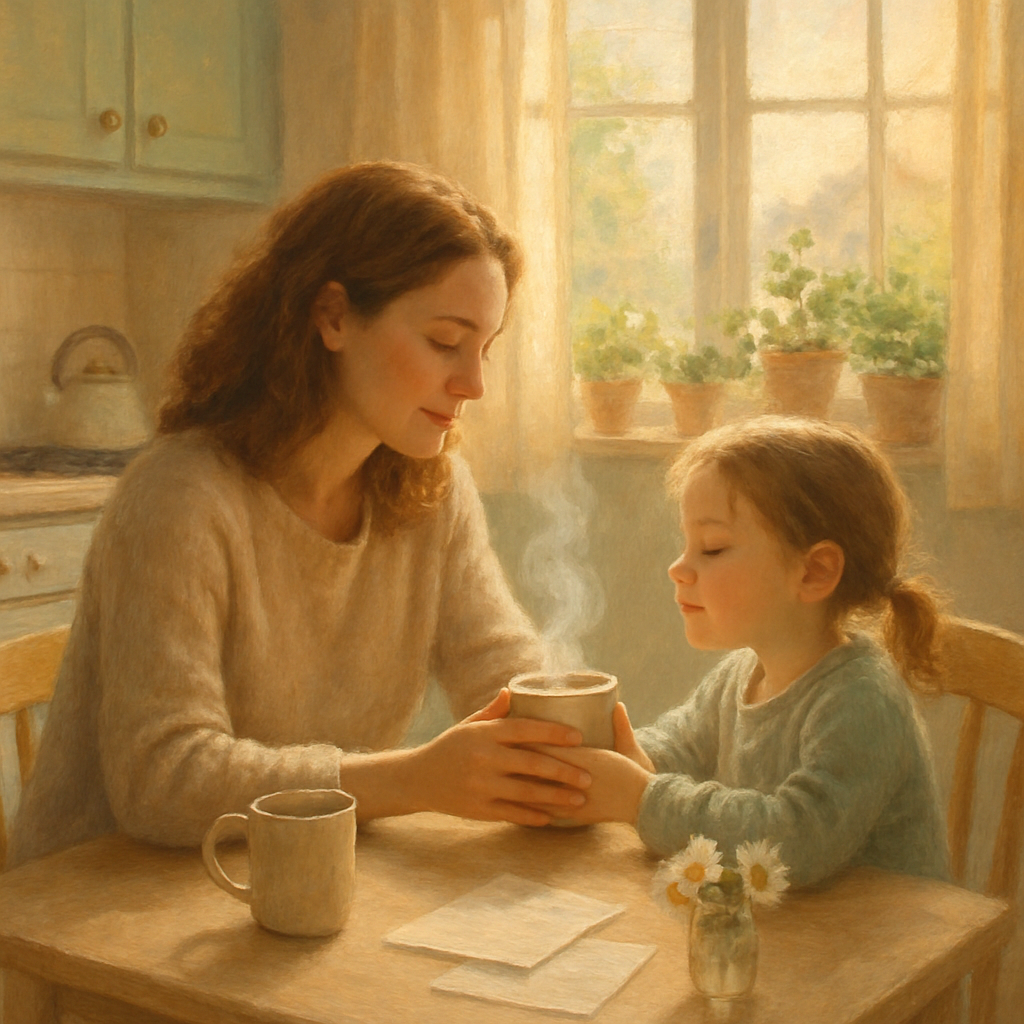 Morning Coffee With Mom paint by numbers
