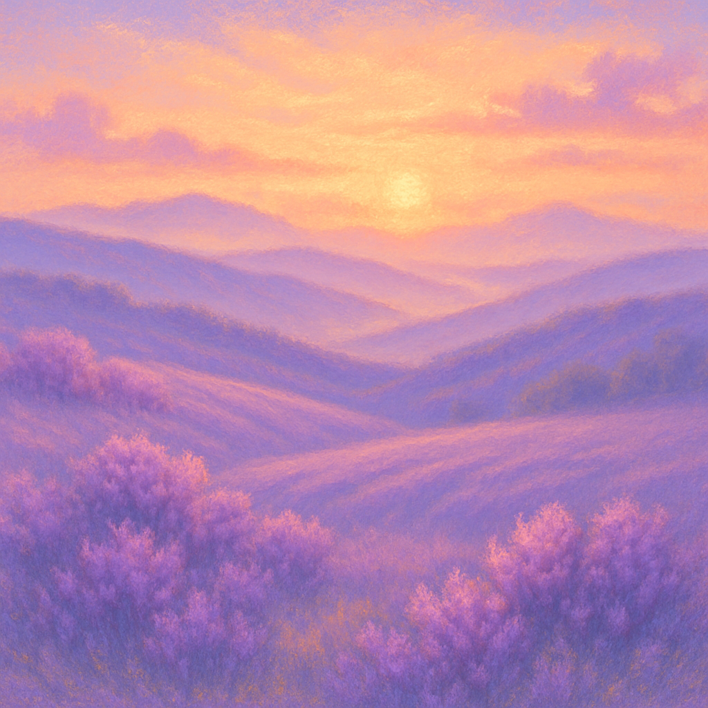 Lavender Ridge Sunrise painting number kit