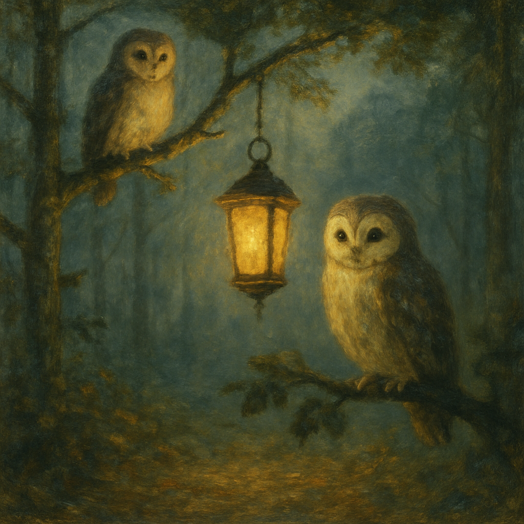Owls In The Lantern Clearing Paint by numbers kits
