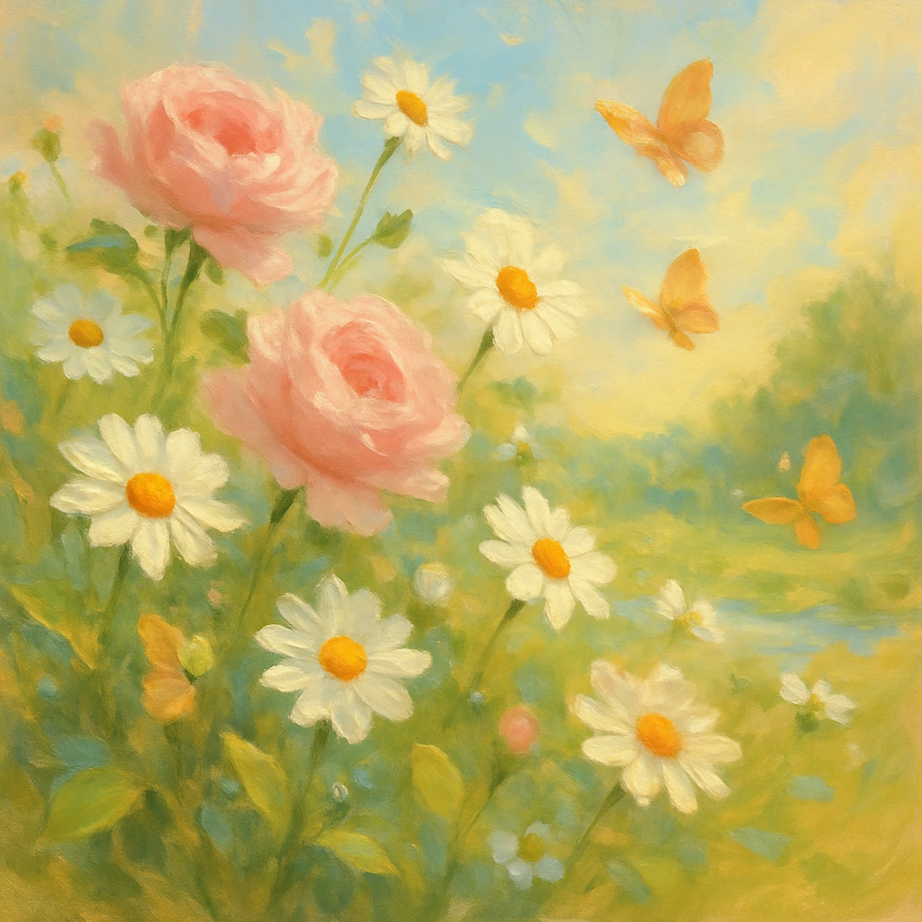 Flower Meadow Burst Paint by numbers art