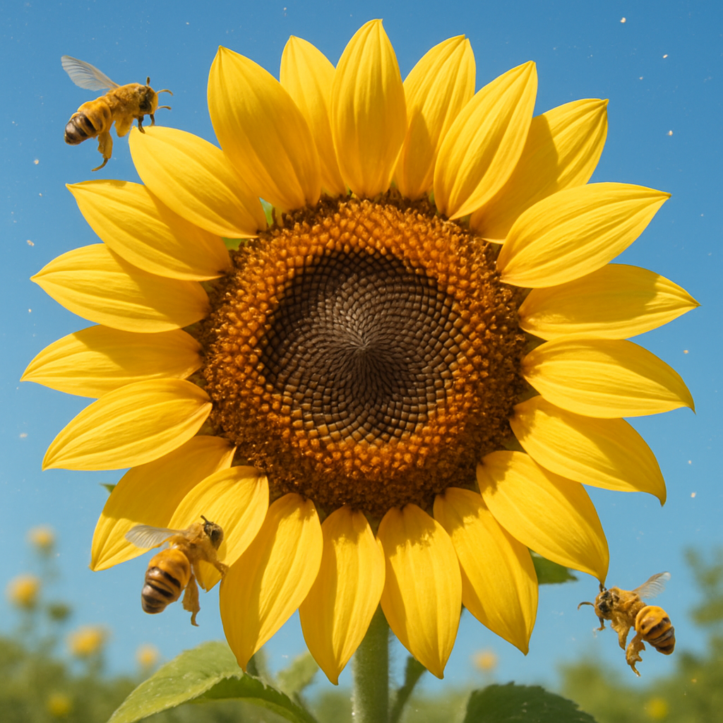 Sunflower Golden Helix Number painting