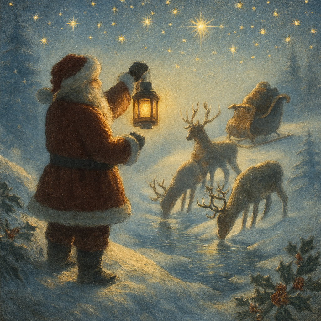 Santa Lantern Overlook paint by color