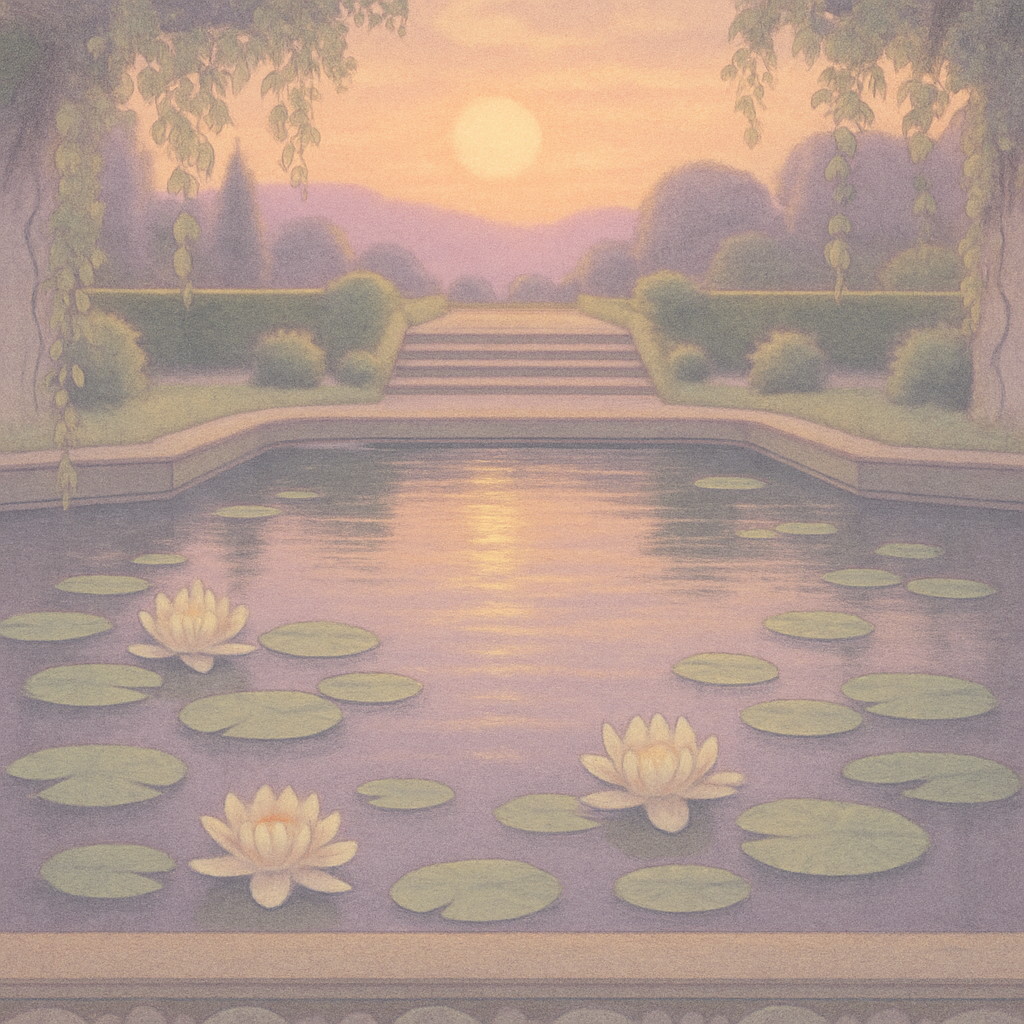 Sunken Garden Reflection DIY paint by numbers