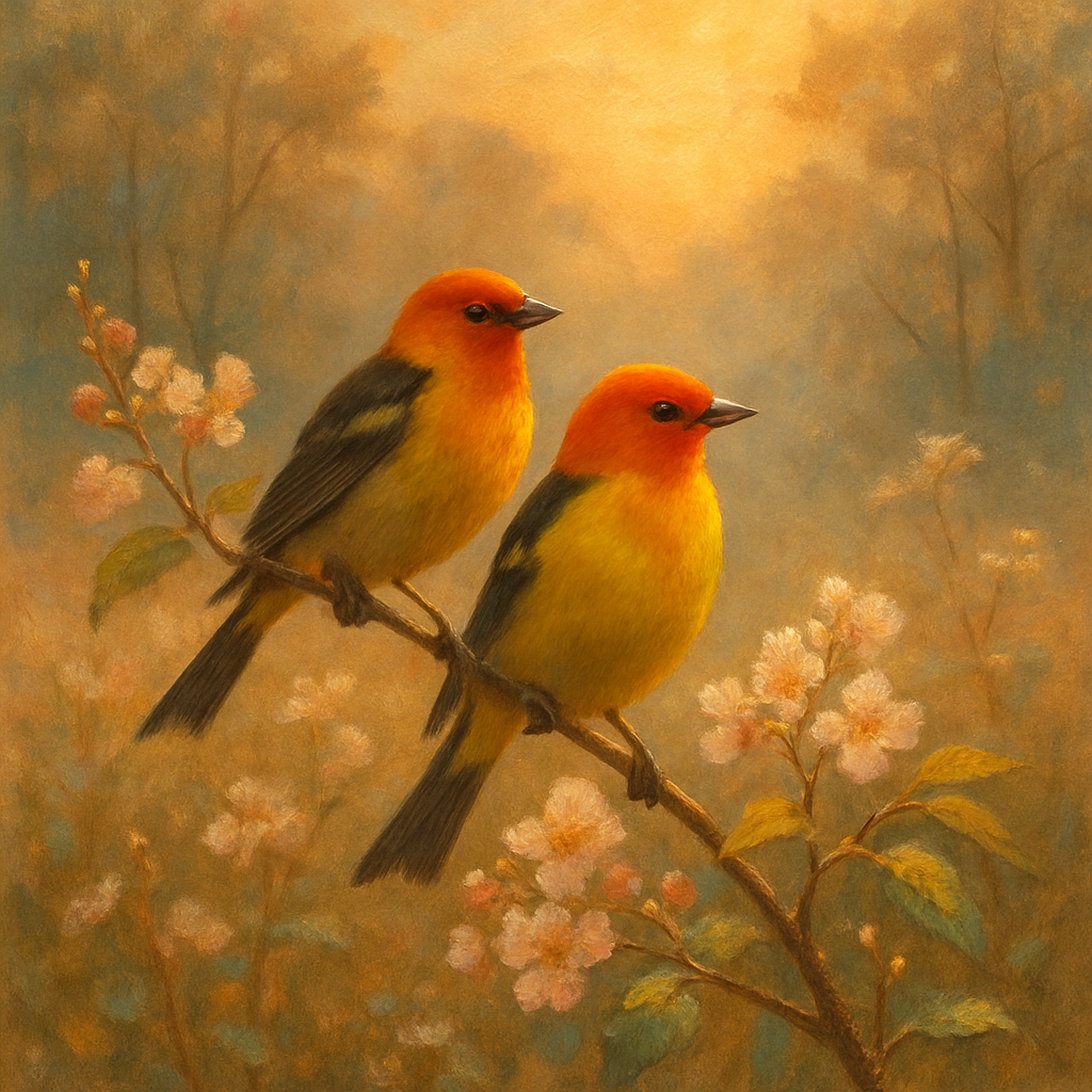 Dawn Serenade Of The Morning Tanager Painting by numbers kit