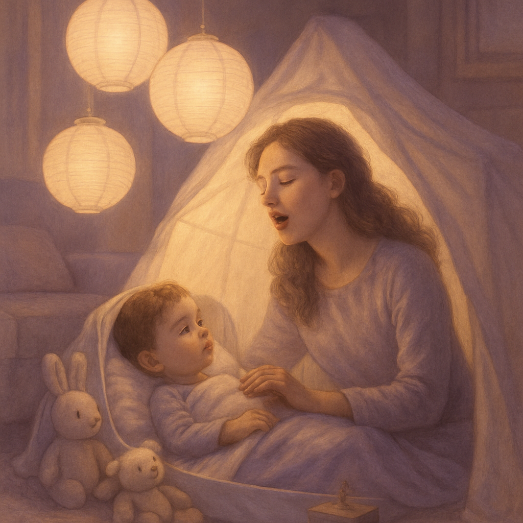 Bedtime Lullaby Under Lanterns paint by color