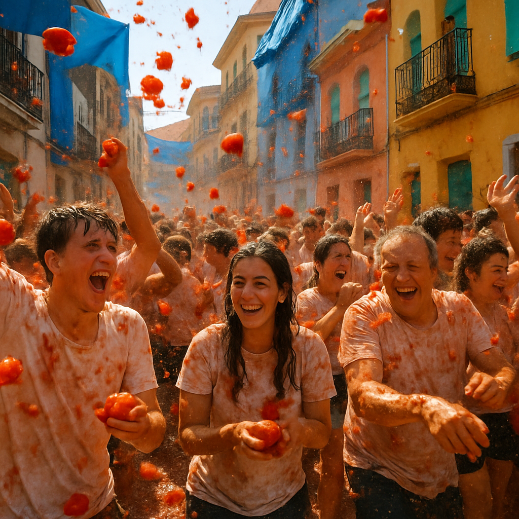 La Tomatina Food Fight Painting by numbers kit