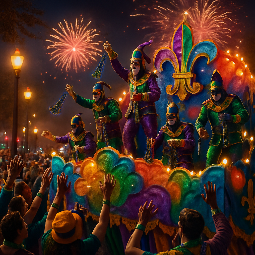 Mardi Gras Night Parade paint by numbers