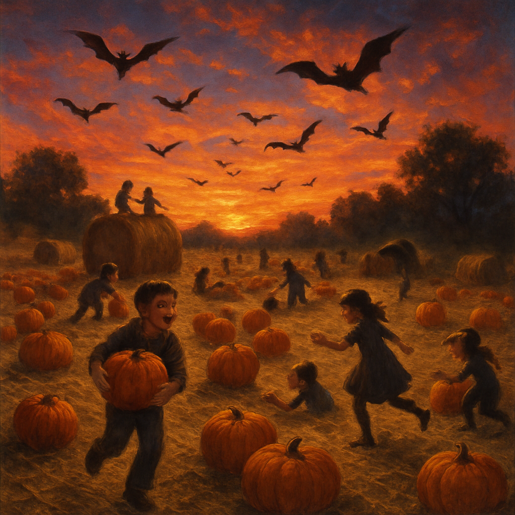 Autumn Skies Over Pumpkin Farm DIY paint by numbers