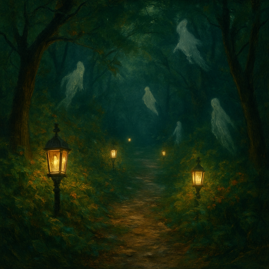 Eerie Lantern Forest Painting by numbers kit