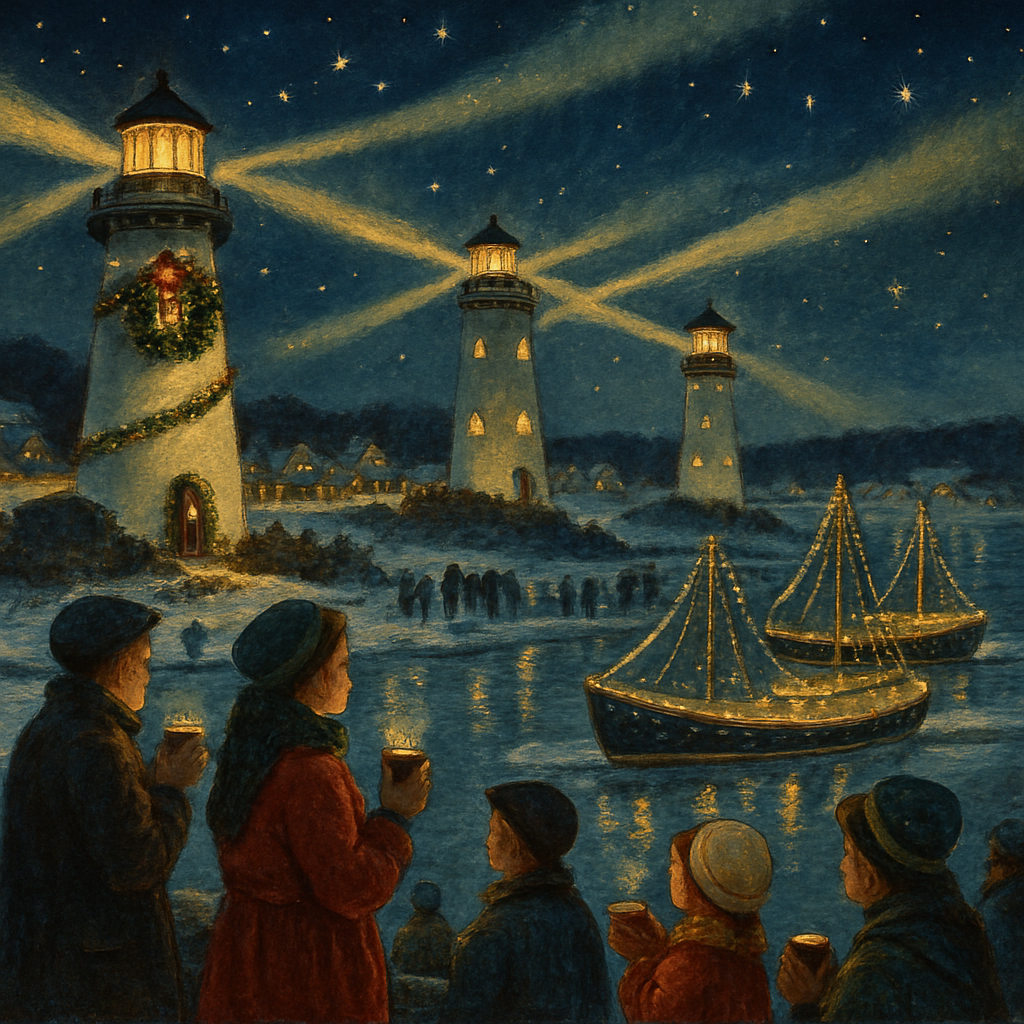 Snow Lantern Lighthouse Festival Paint by numbers art