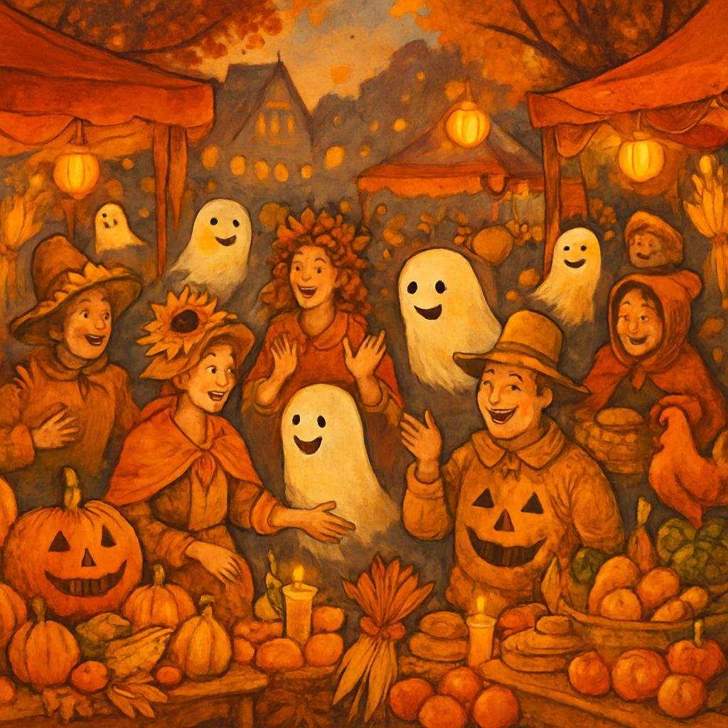 Ghostly Harvest Celebration painting number kit