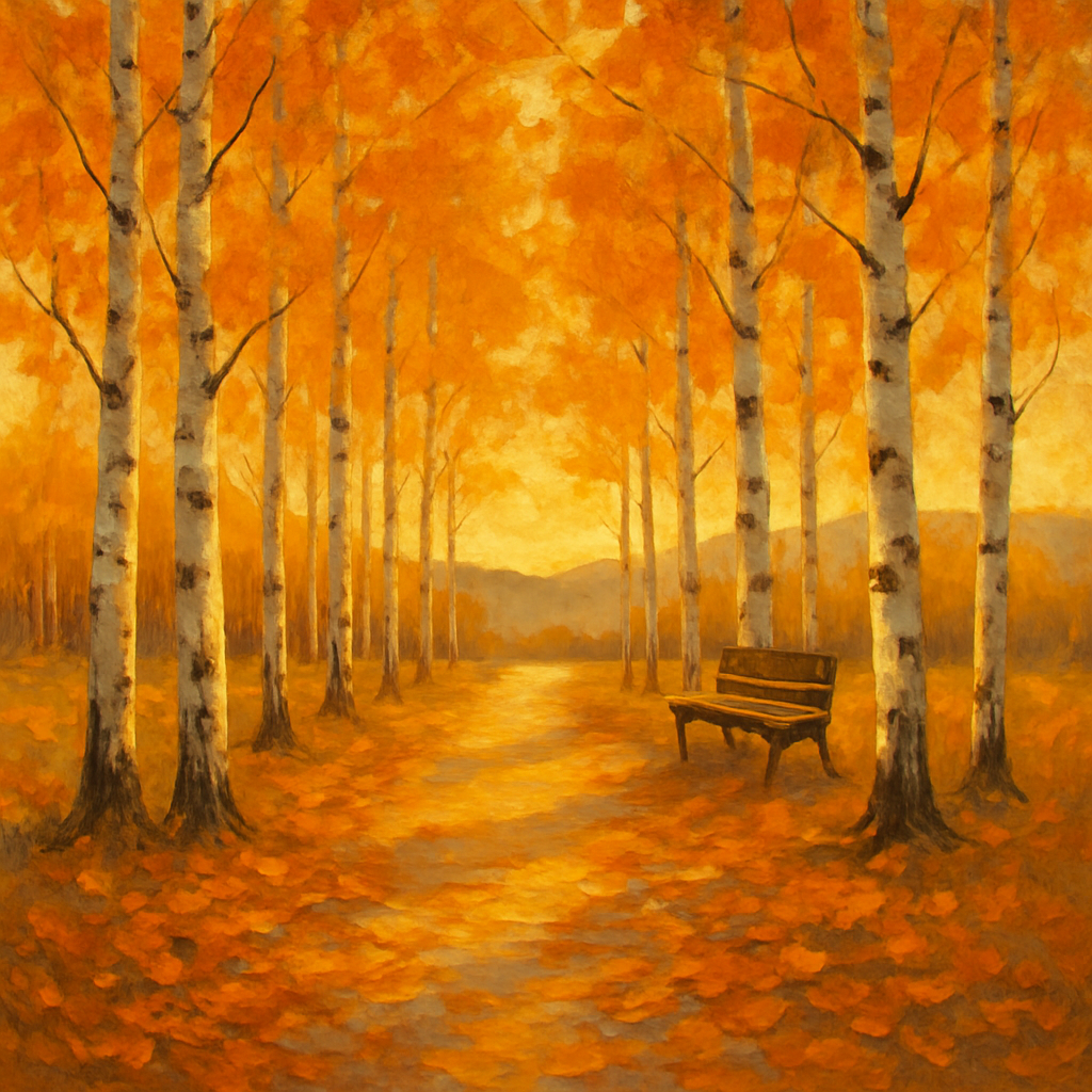 Golden Birch Promenade paint by numbers