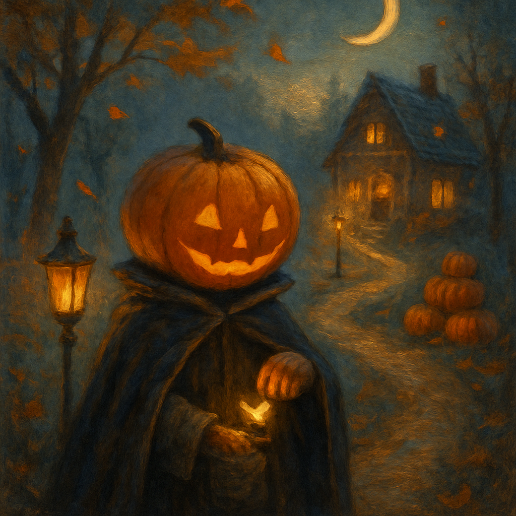 Moonlit Pumpkin Path Paint by numbers art