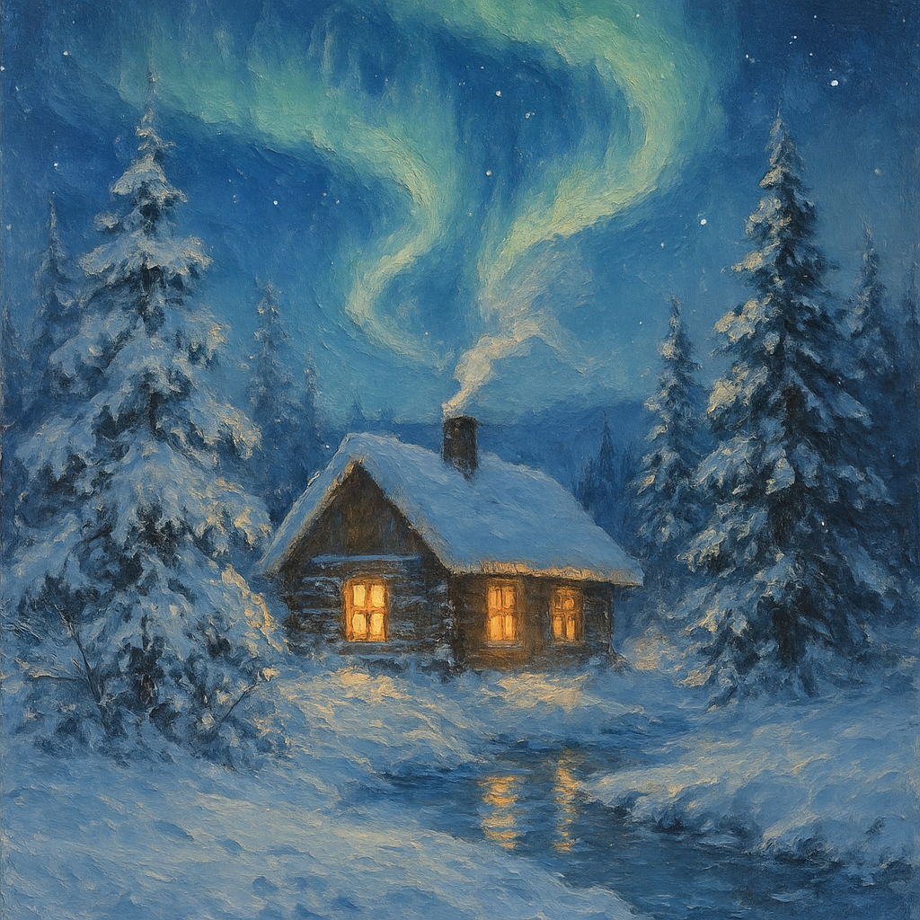 Aurora Cabin Retreat painting number kit