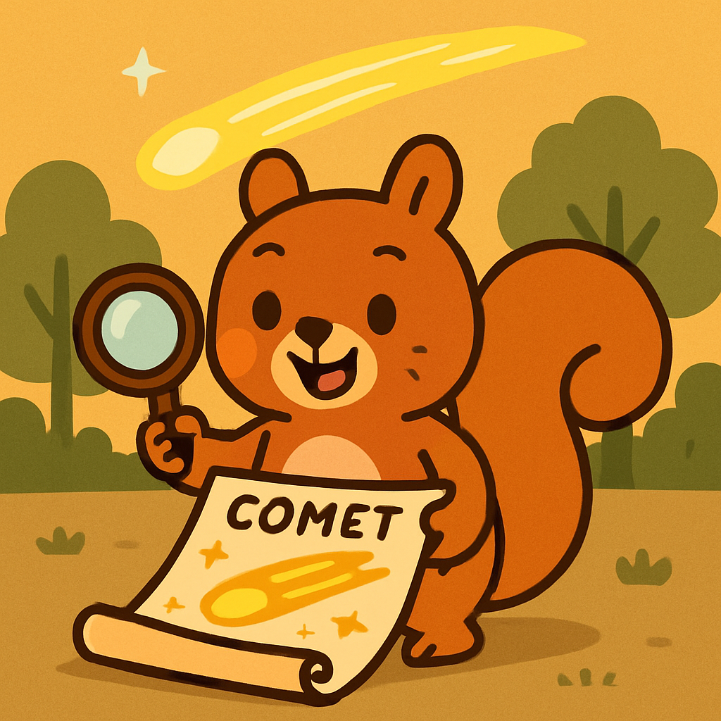 Squirrel With Comet Map painting number kit