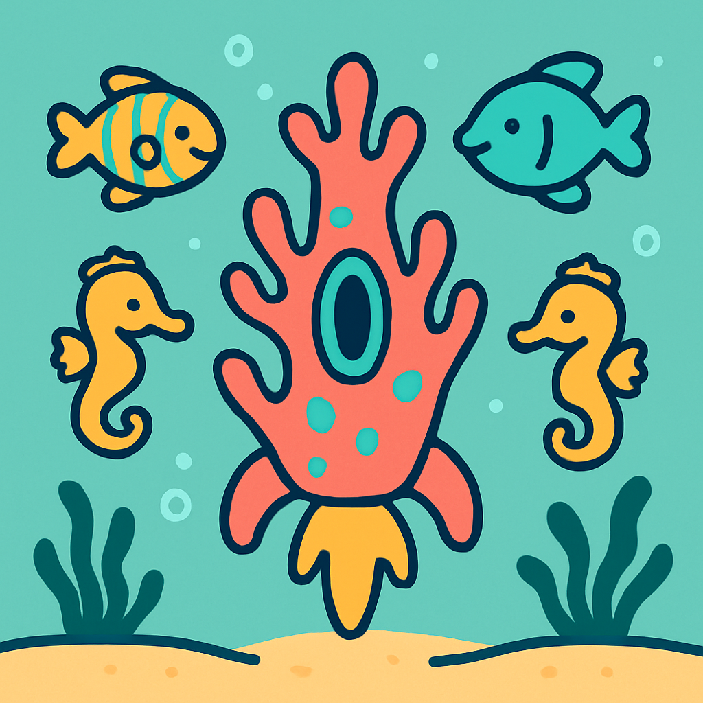 Coral Reef Rocket paint by numbers
