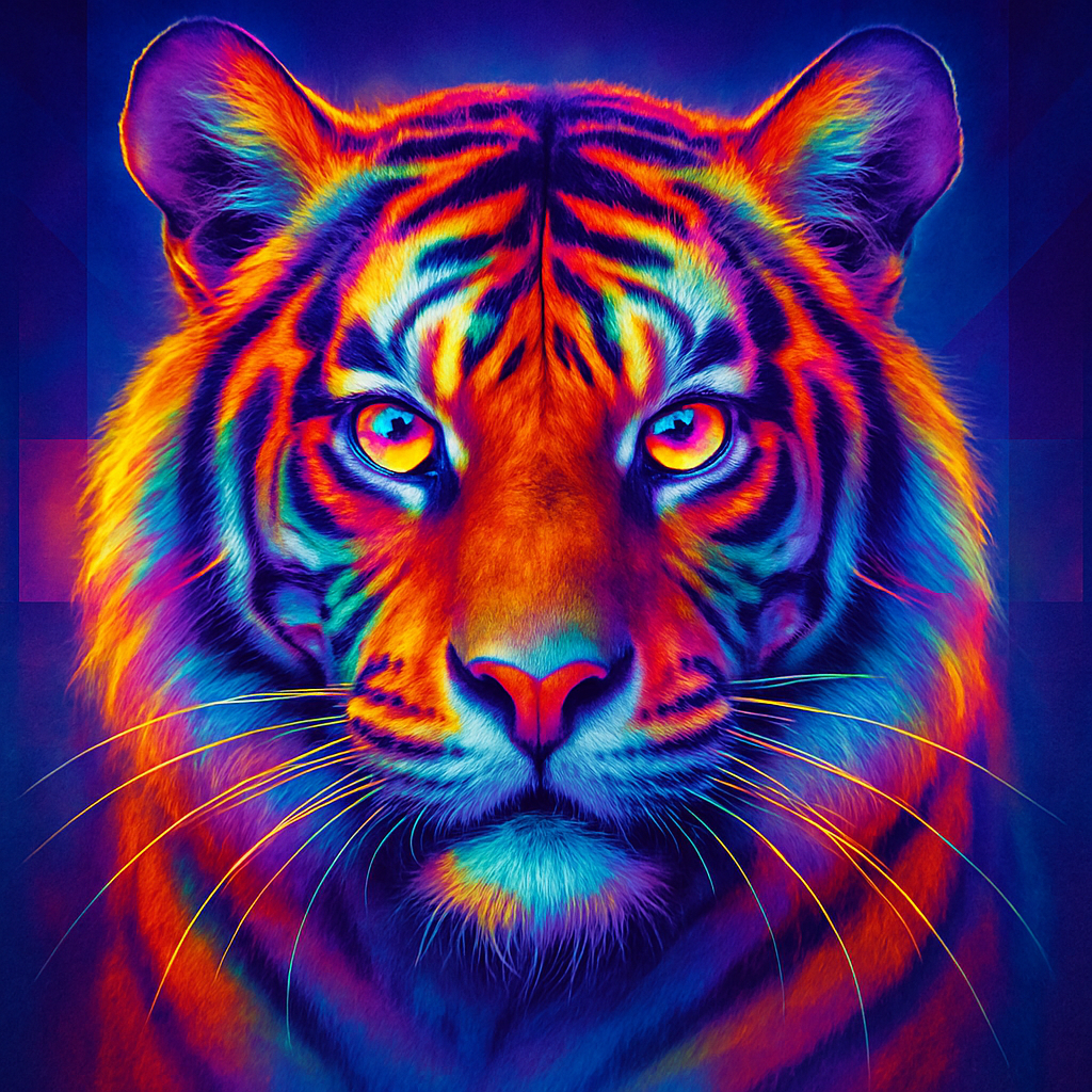 Tiger With Prism Gaze Paint by numbers art