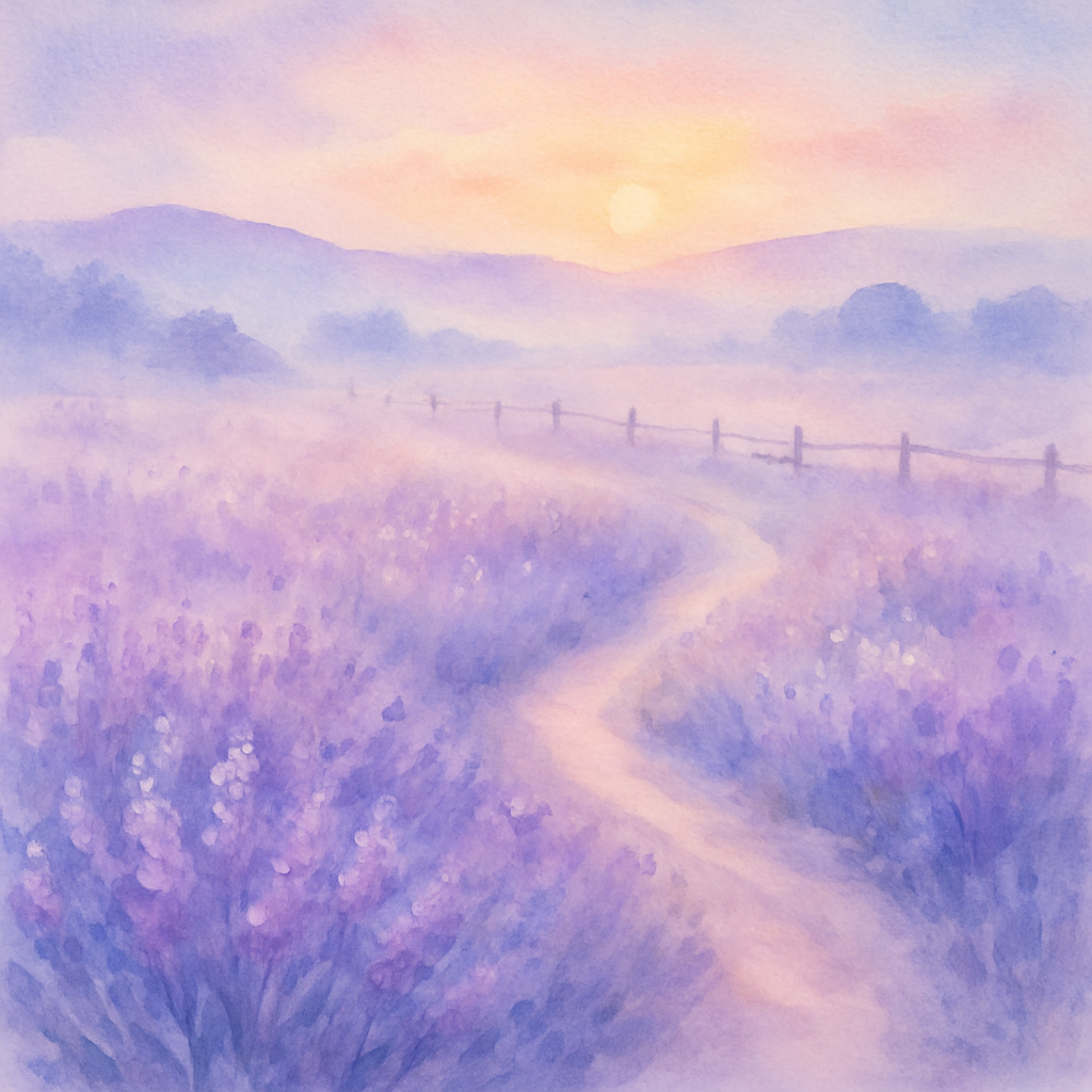 Lavender Meadow At Dawn Painting by numbers kit