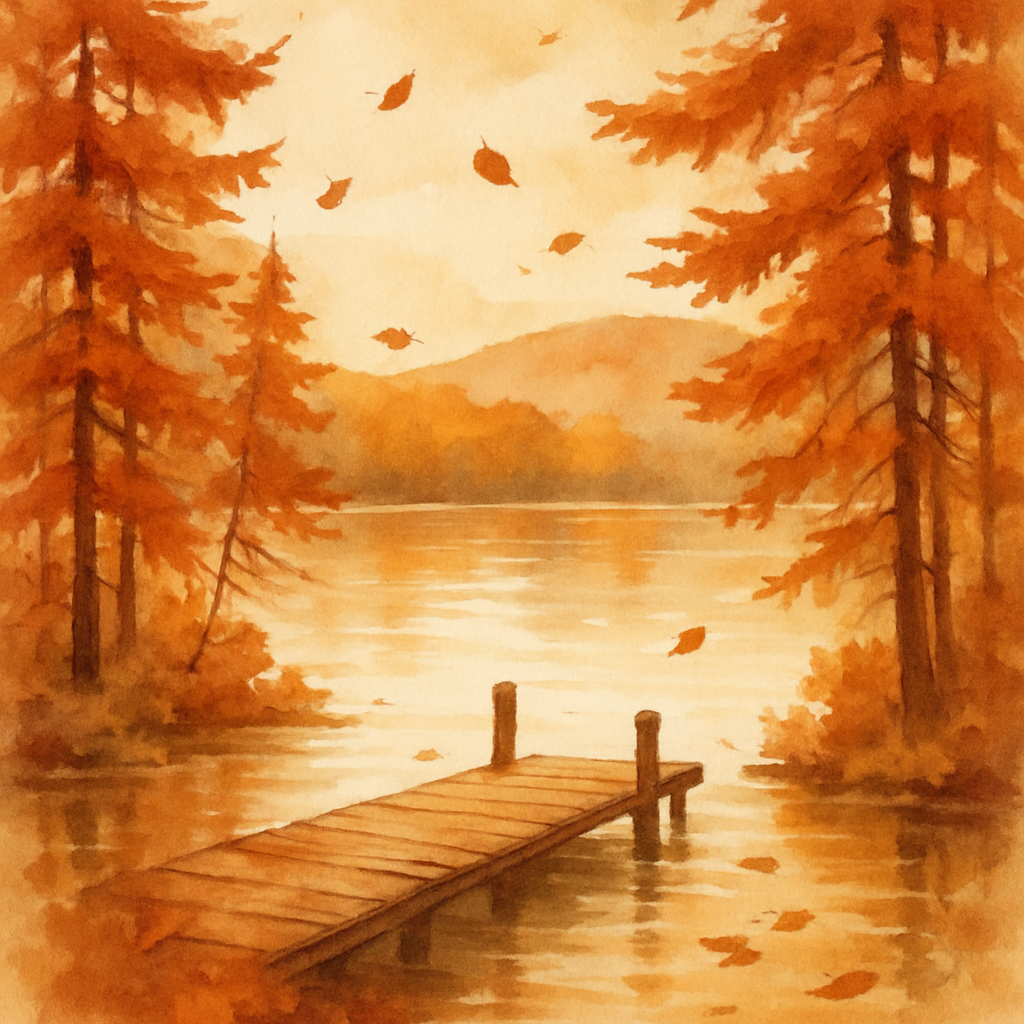 Autumn Dock And Rust Colored Pines Numbered painting kits