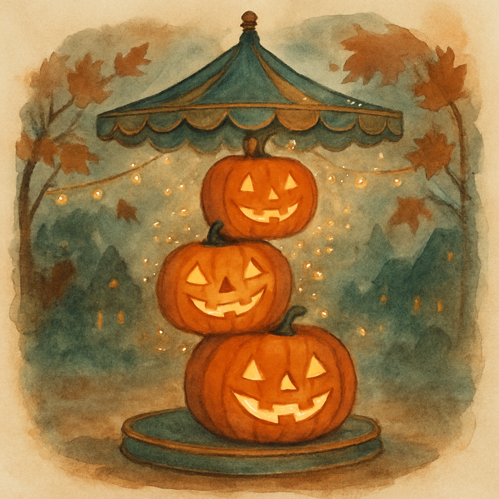 Jack O Lantern Carousel paint by number
